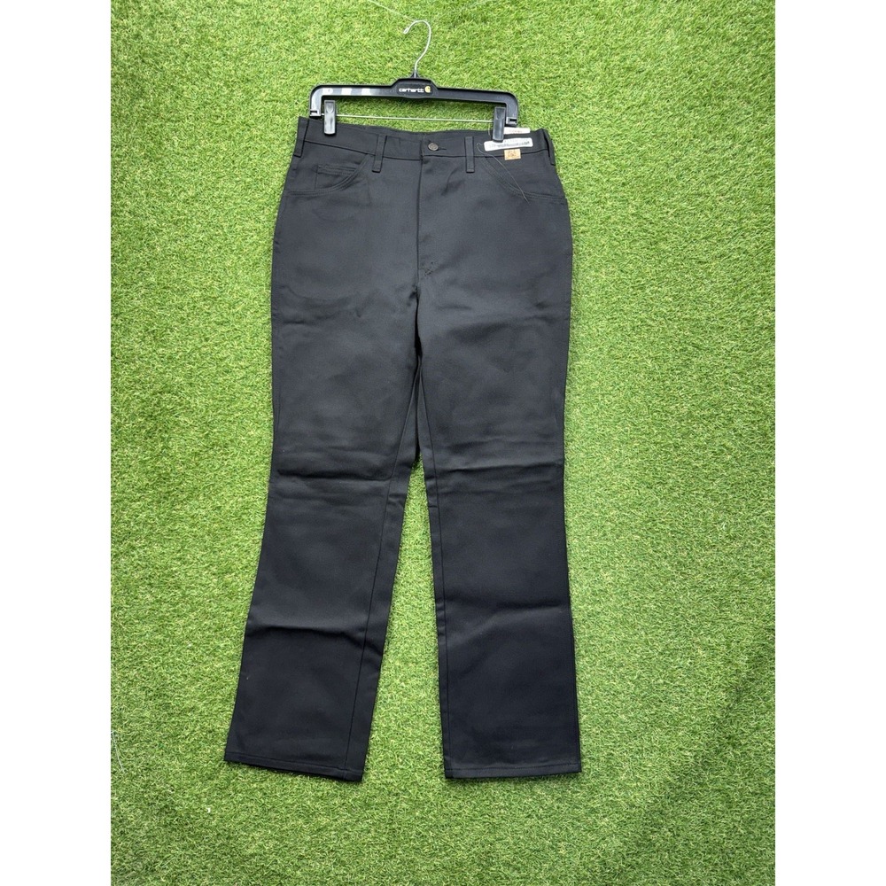Dickies Workwear Pants Mens 34x32 Black Denim Canvas Relaxed Fit Straight Leg